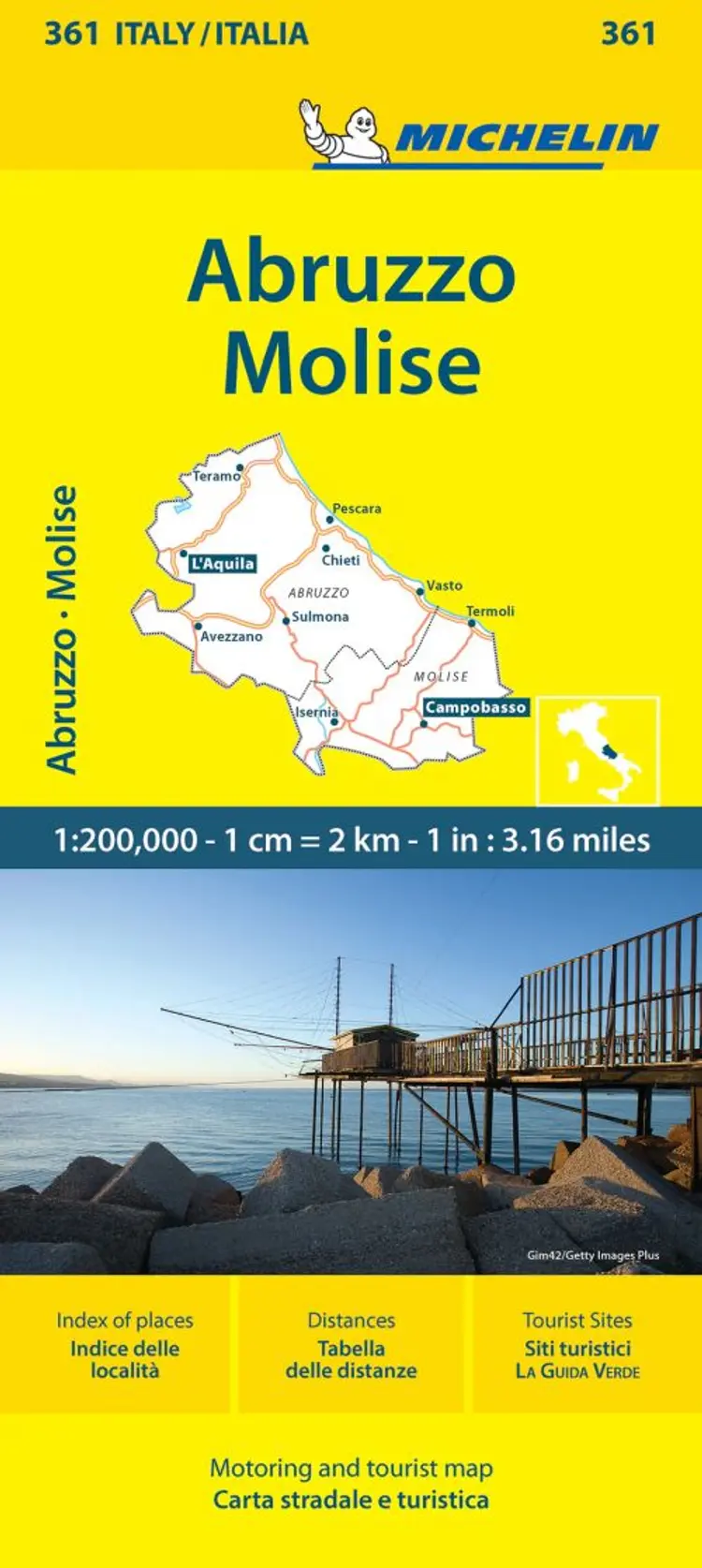 Italy blad 361: Abruzzo & Molize af Michelin