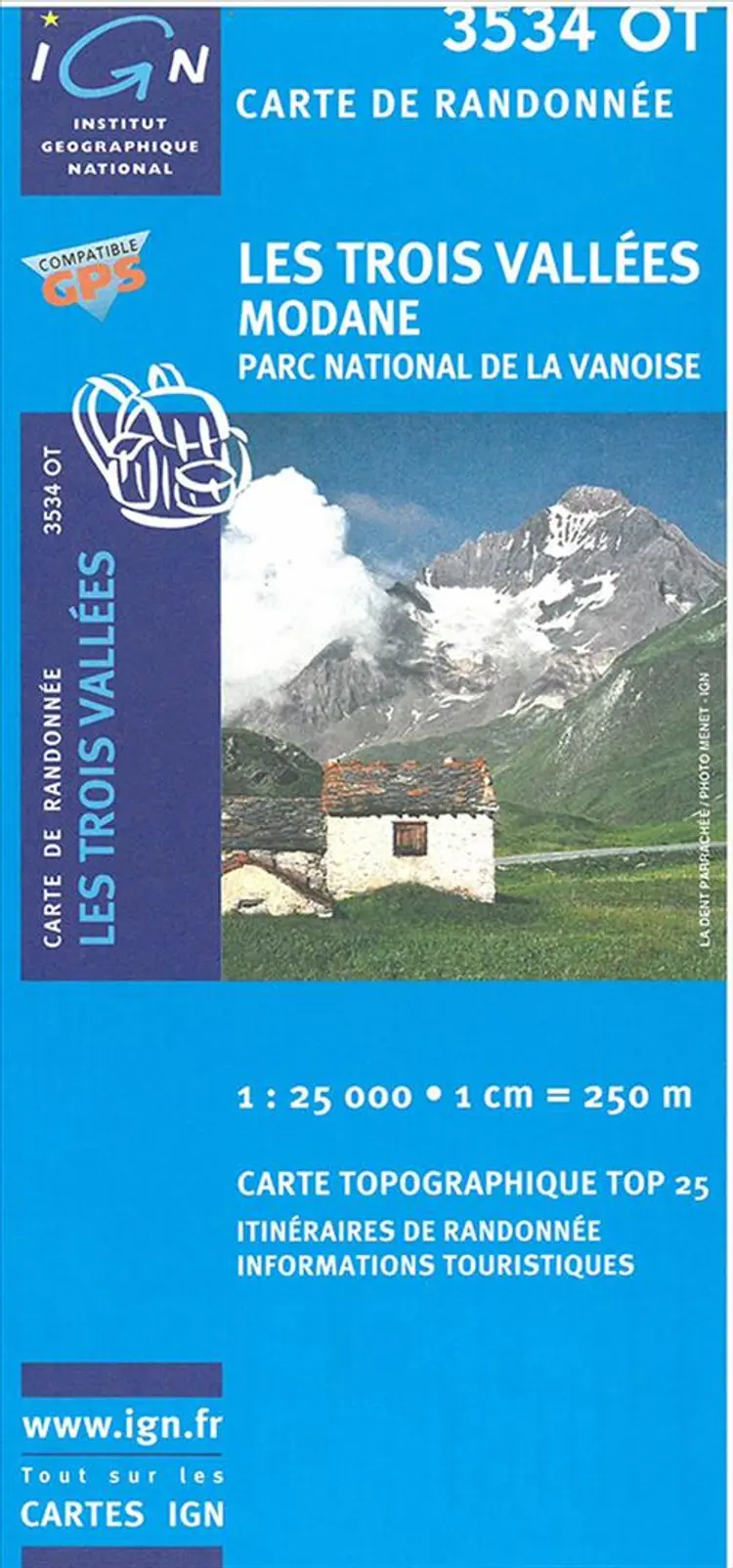 TOP25: 3534OT Les Trois Vallées - Modane, Parc National de La Vanoise af IGN