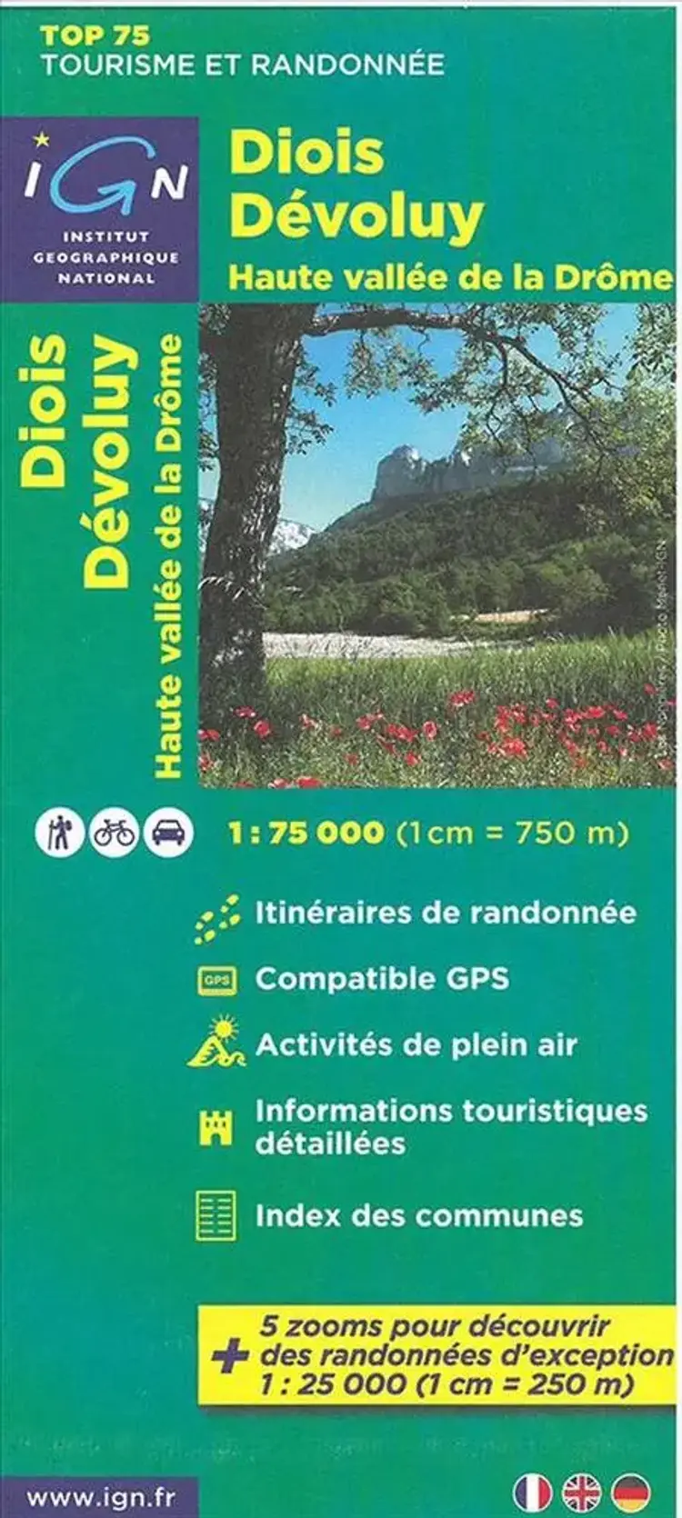 TOP75: 75009 Diois - Devoluy - Hauge Vallée de la Drôme af IGN