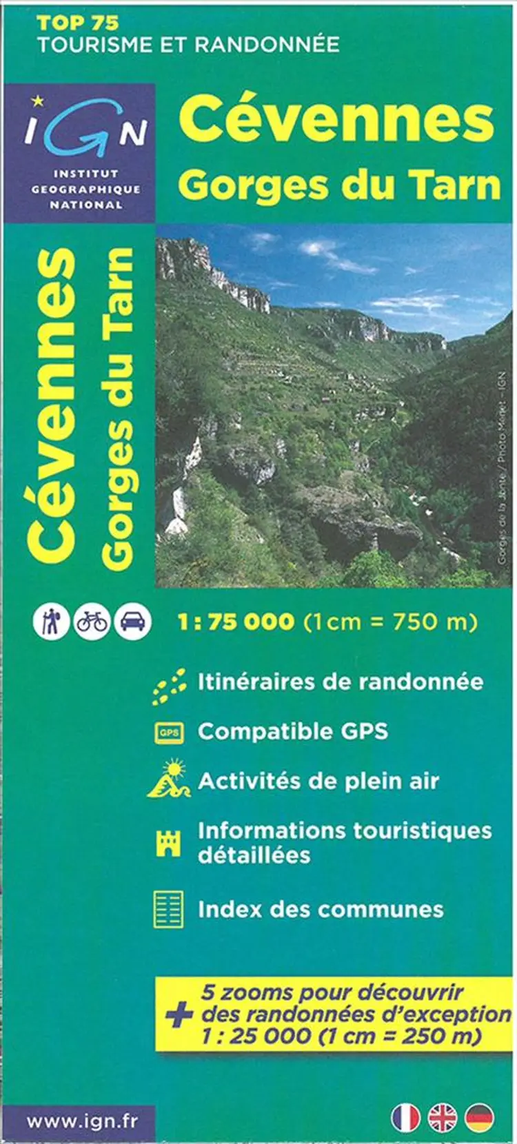 TOP75: 75011 Cevennes - Gorges du Tarn af IGN