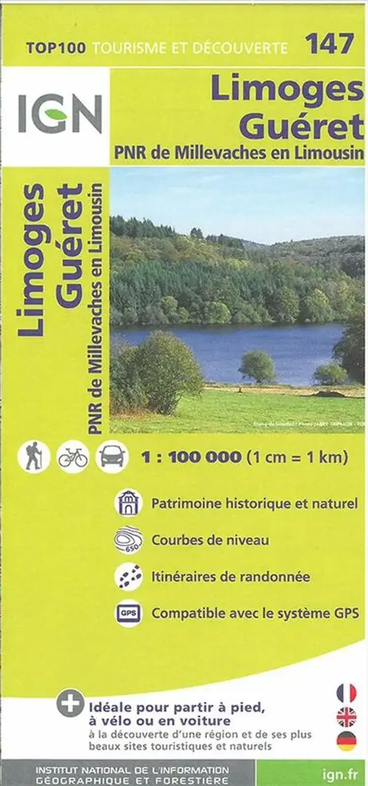 Limoges - Guéret af IGN