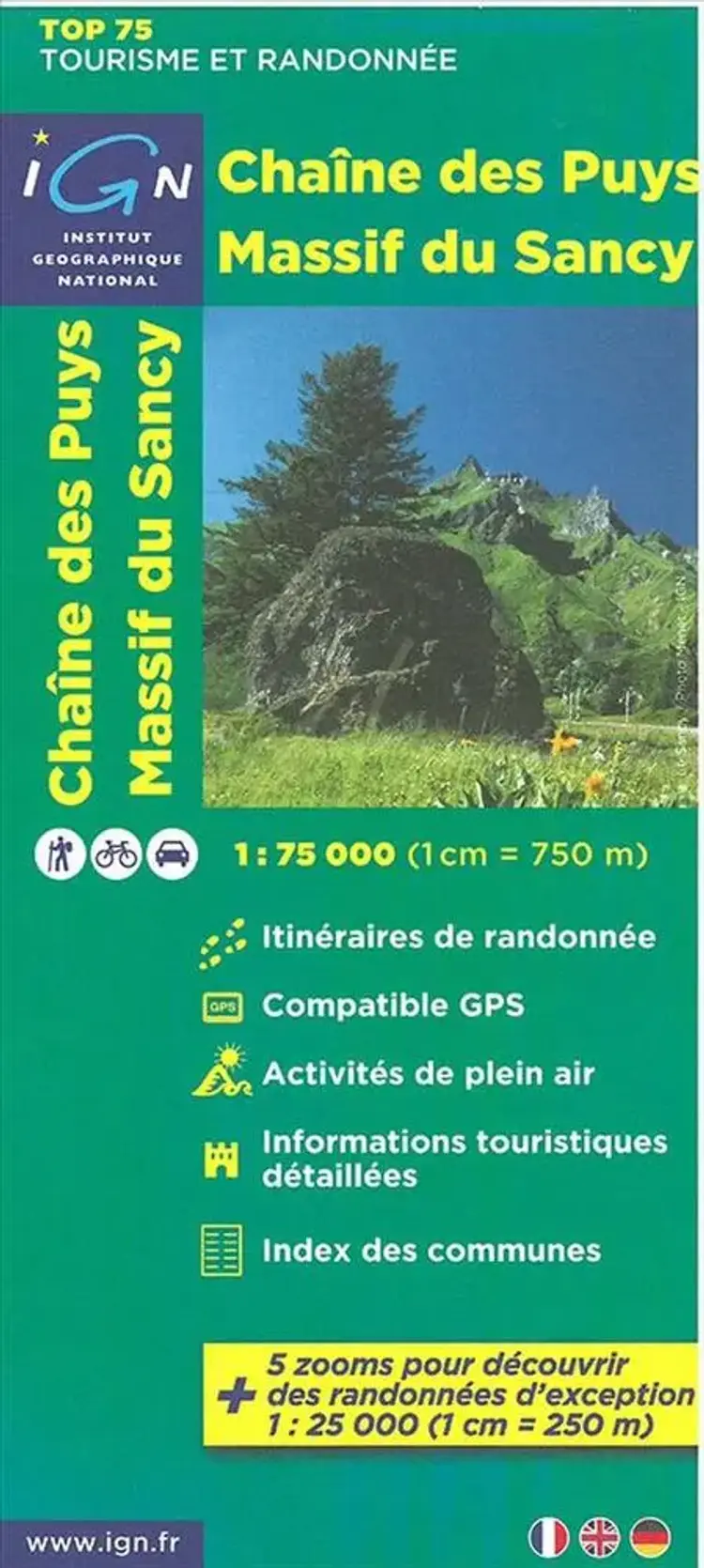 TOP75: 75015 Chaîne des Puys - Massif du Sancy af IGN