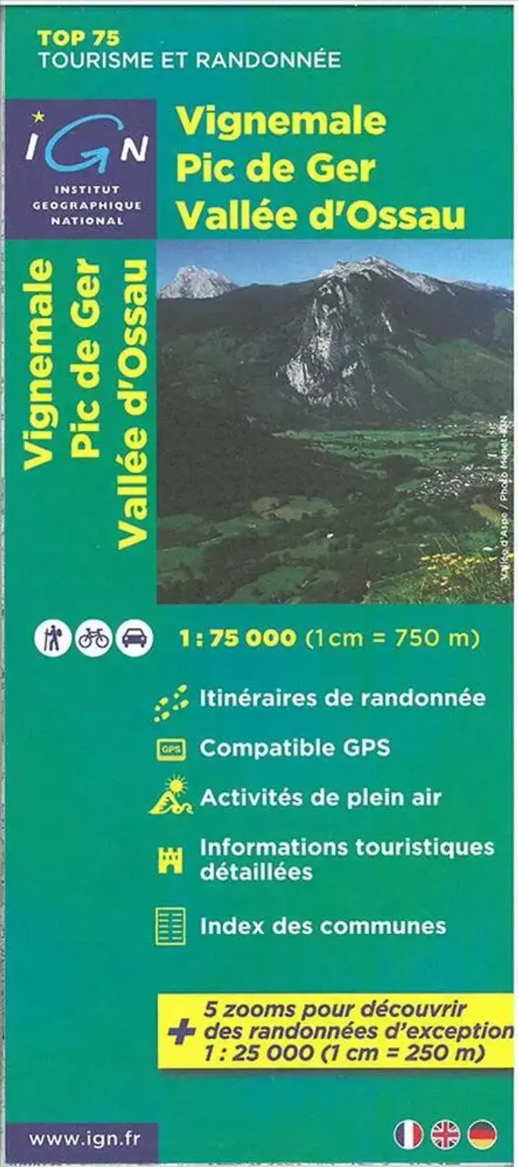 TOP75: 75018 Vignemale - Pic de Ger - Vallée d'Ossau af IGN