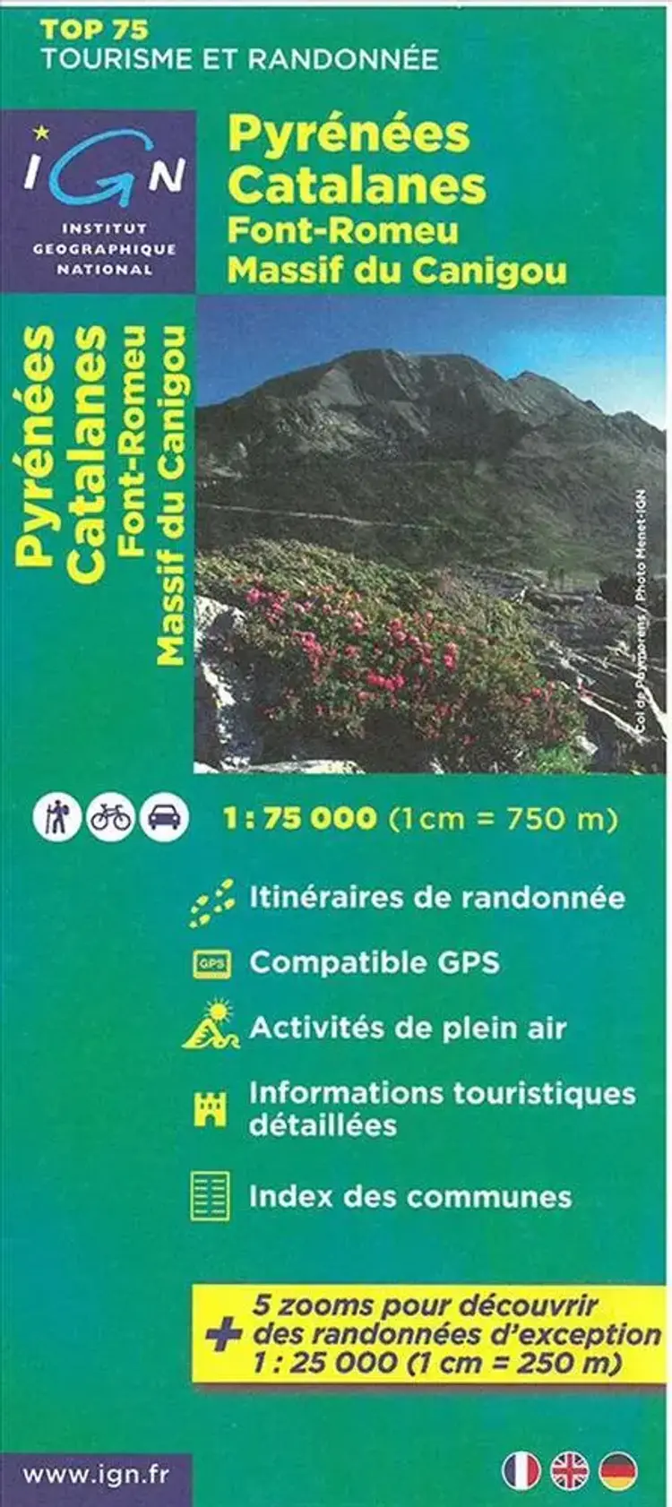 TOP75: 75021 Pyrénées Catalanes - Font-Romeu - Massif Canigou af IGN