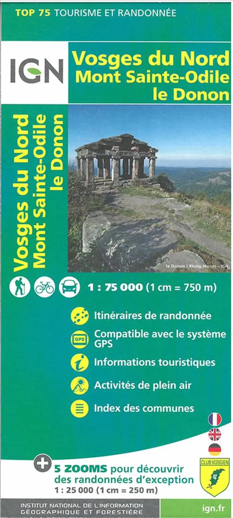 TOP75: 75027 Vosges du Nord - Mont St Odile - Le Donon af IGN