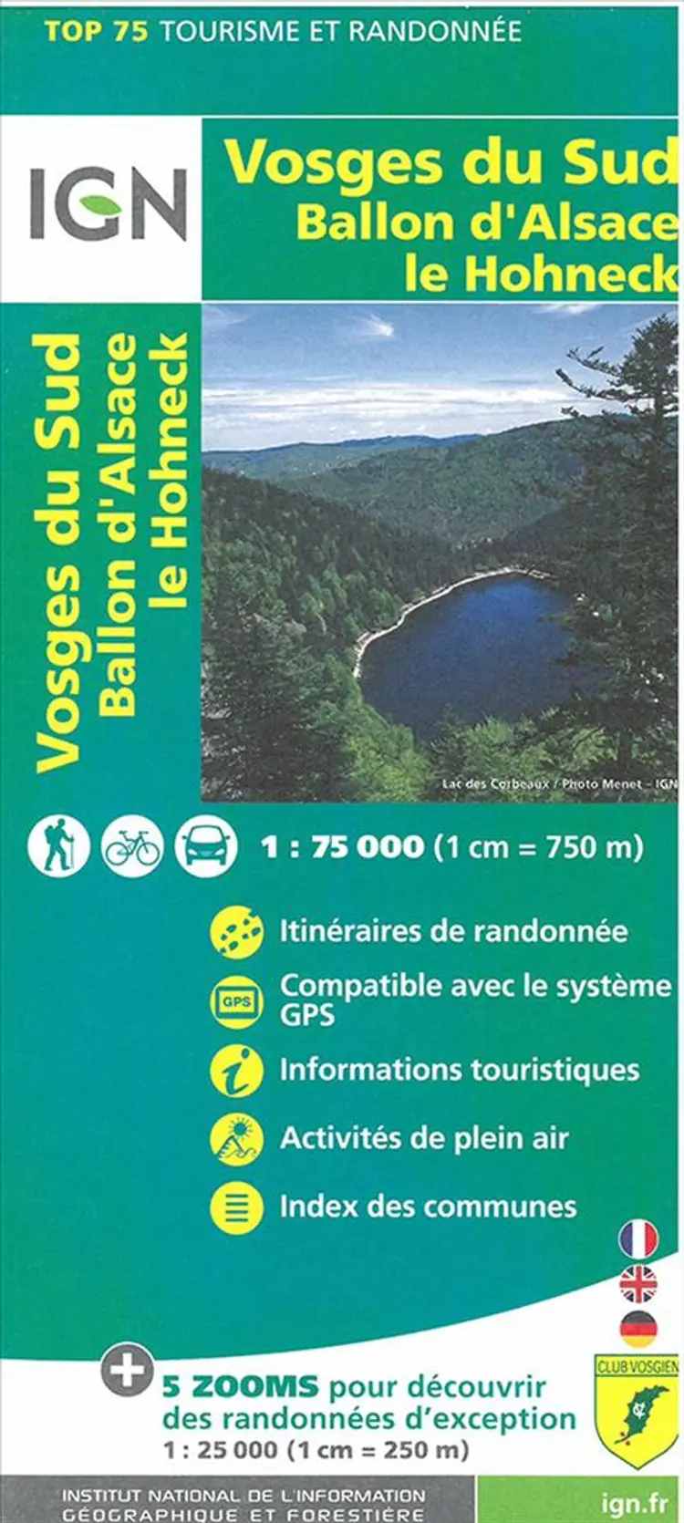 TOP75: 75028 Vosges du Sud - Ballon d'Alsace - Le Hohneck af IGN
