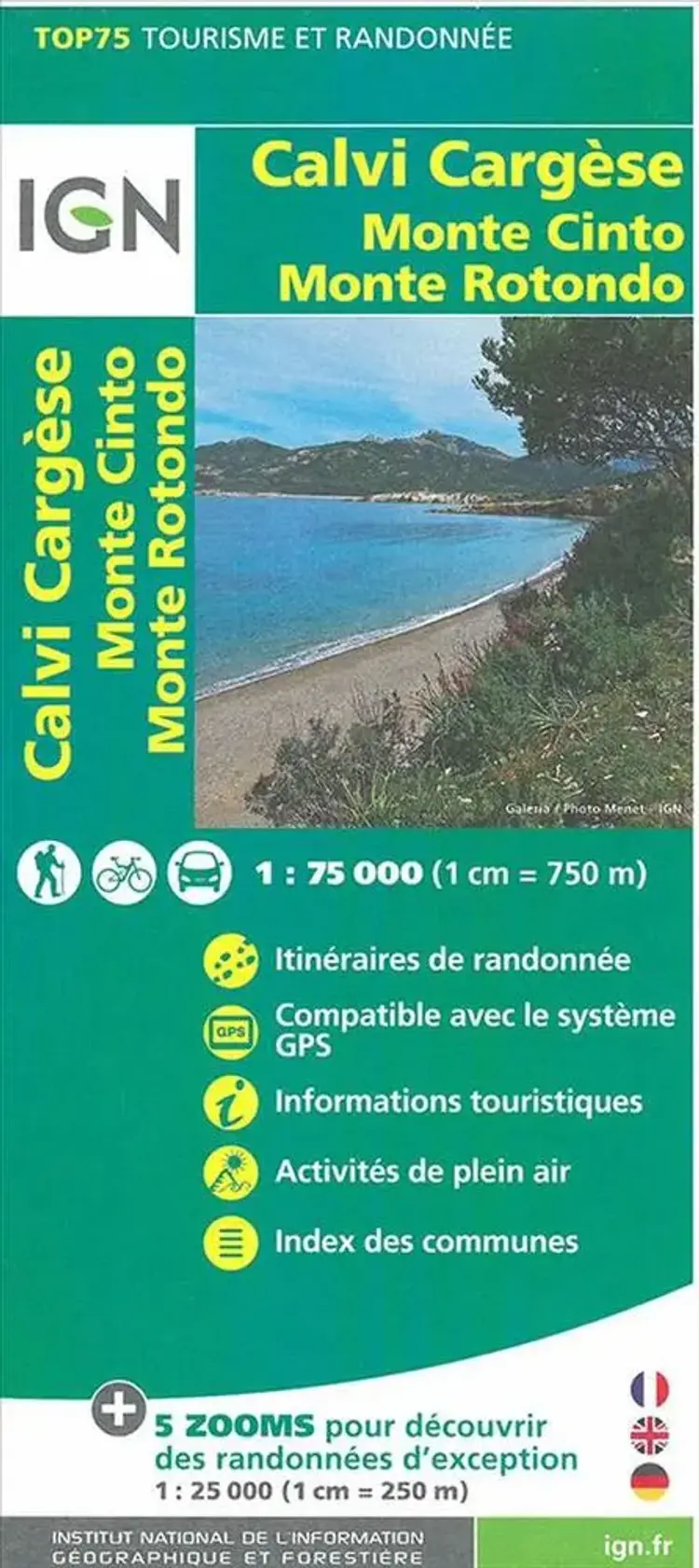 TOP75: 75029 Calvi - Cargesse - Mt Cinto - Mte Rotondo af IGN