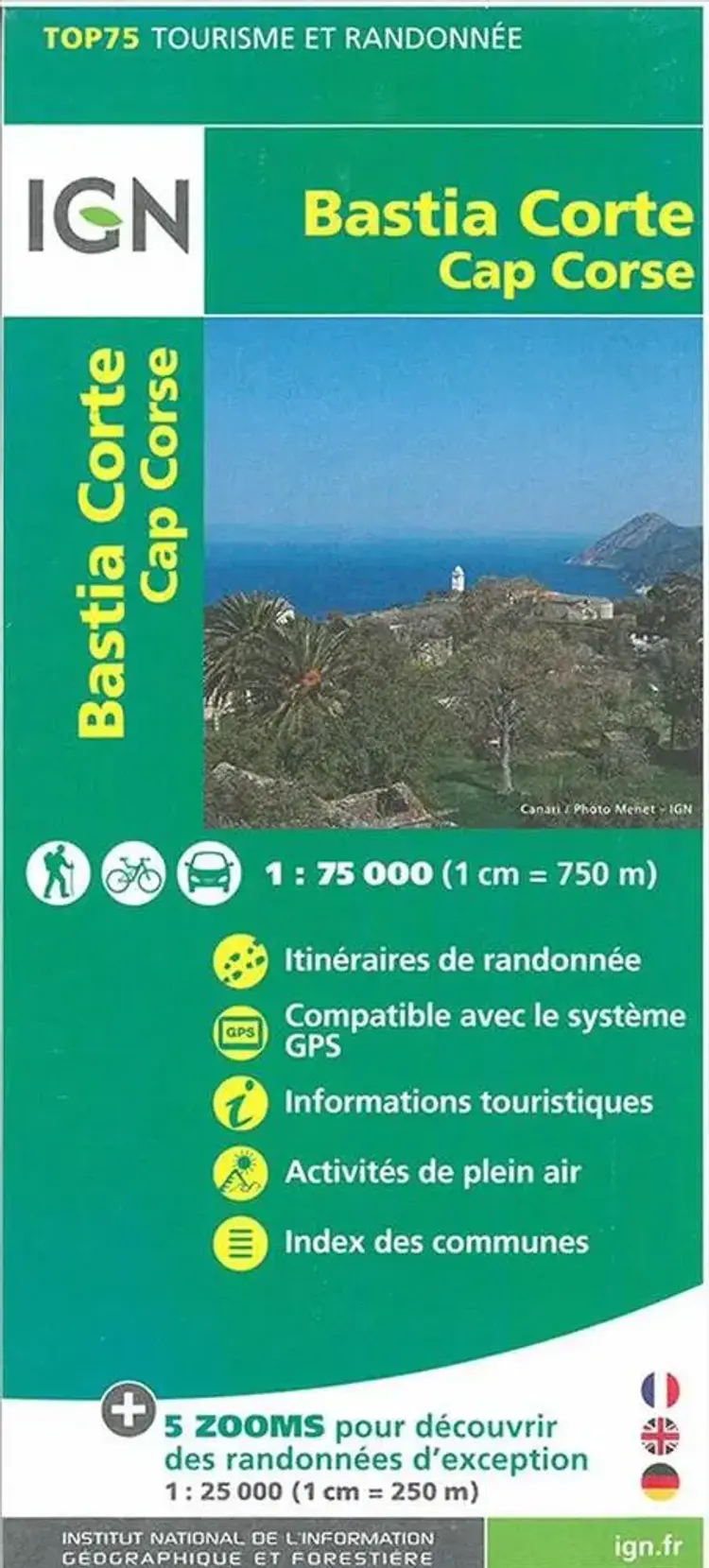 TOP75: 75030 Bastia - Corte - Cap Corse af IGN