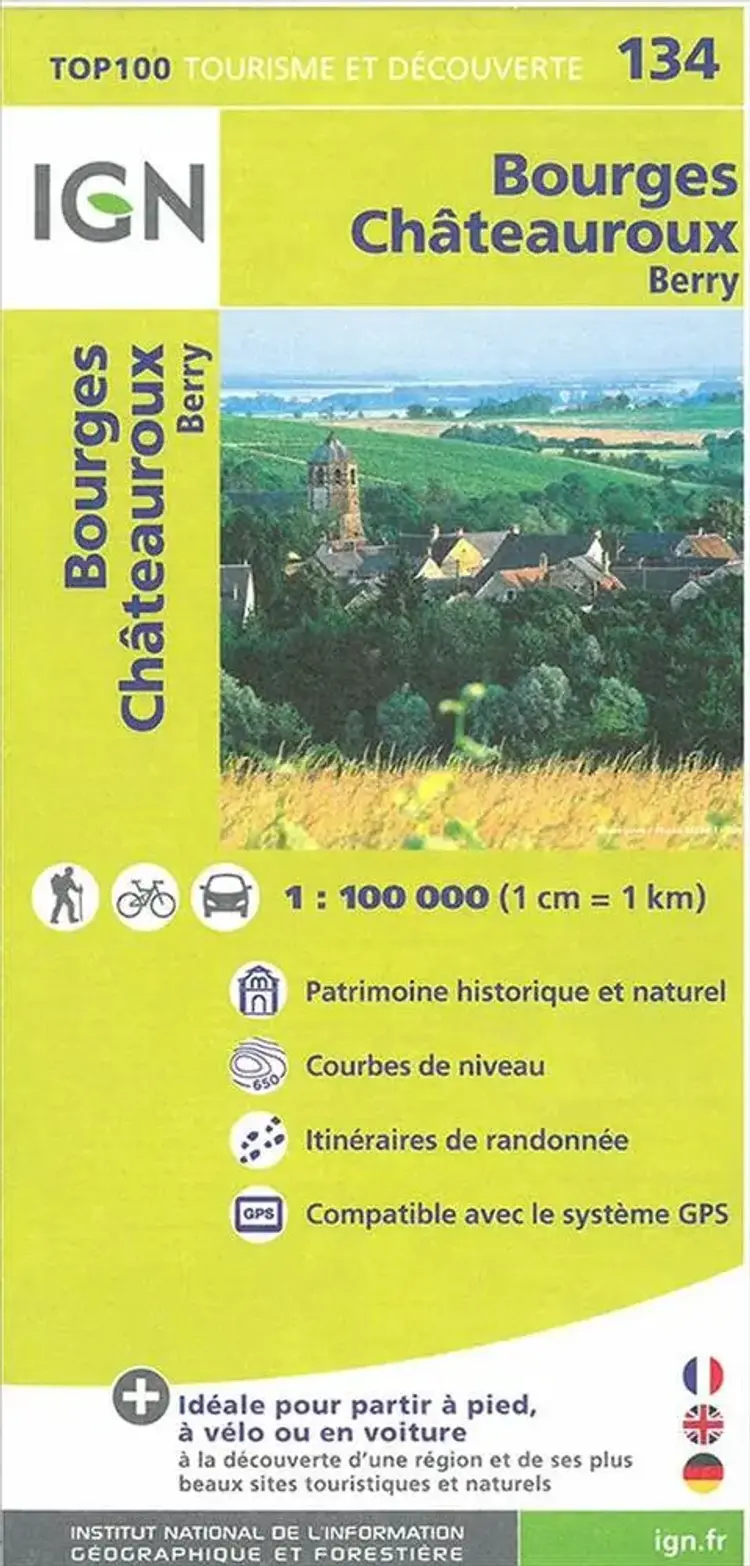 Bourges - Châteauroux af IGN