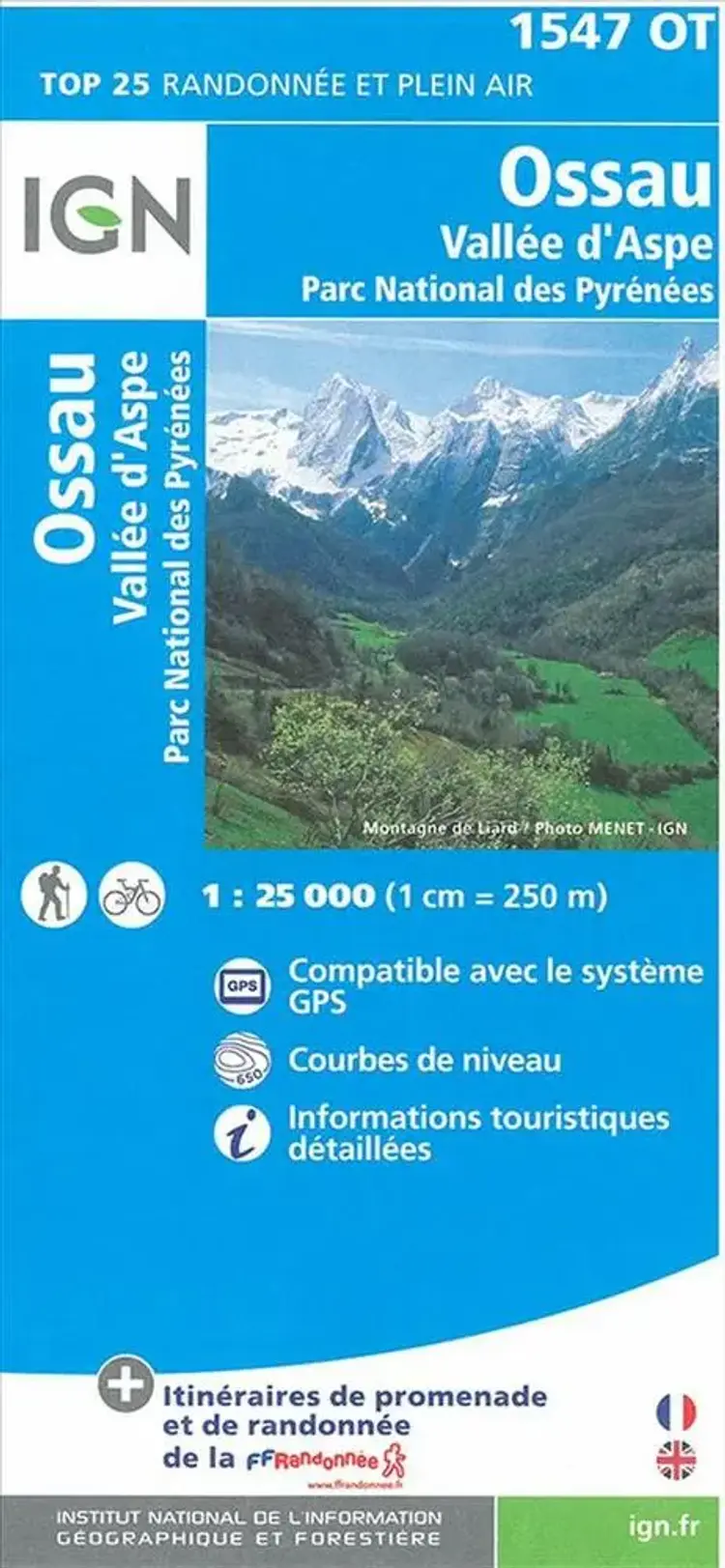 Ossau - Vallée d´Aspe, Parc National des Pyrénees af IGN