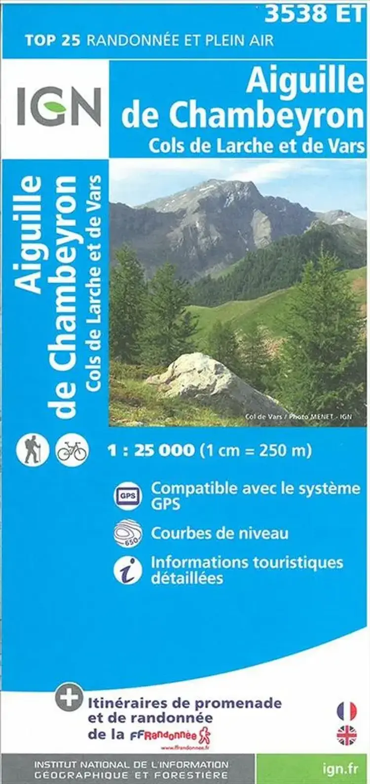 Aiguille de Chambeyron - Cols de Larche et de Vars af IGN