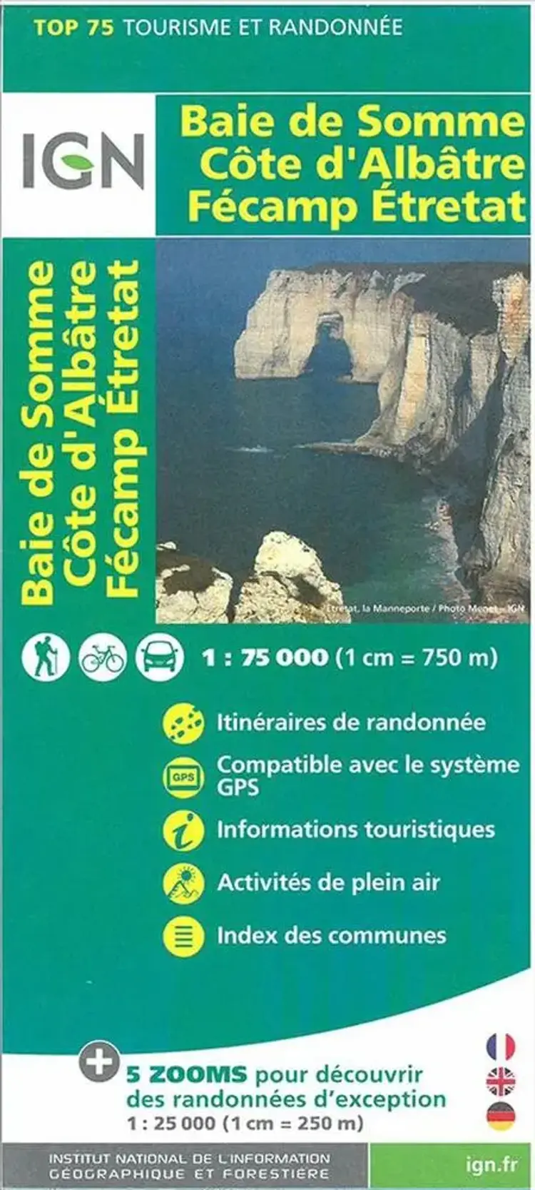 TOP75: 75036 Baie de Somme - Côte d'Albâtre - Fécamp - Etretat af IGN