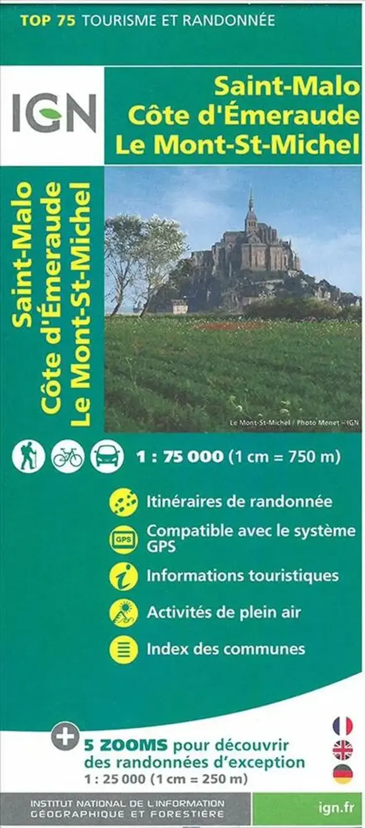 TOP75: 75037 Saint-Malo - Côte d'Emeraude - Mt-Saint-Michel af IGN