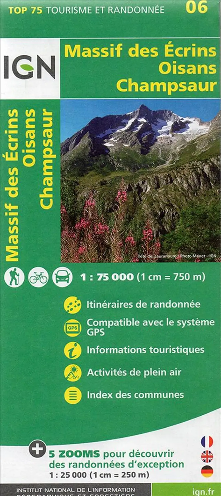 TOP75: 75006 Massif des Ecrins - Oisans - Champsaur af IGN