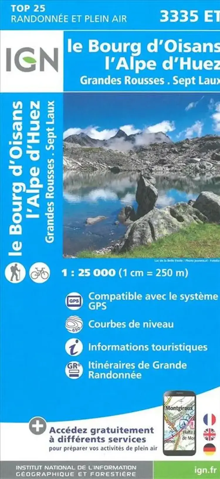 TOP25: 3335ET Le Bourg d'Oisans - L'Alpe d'Huez - Grandes Rousses af IGN