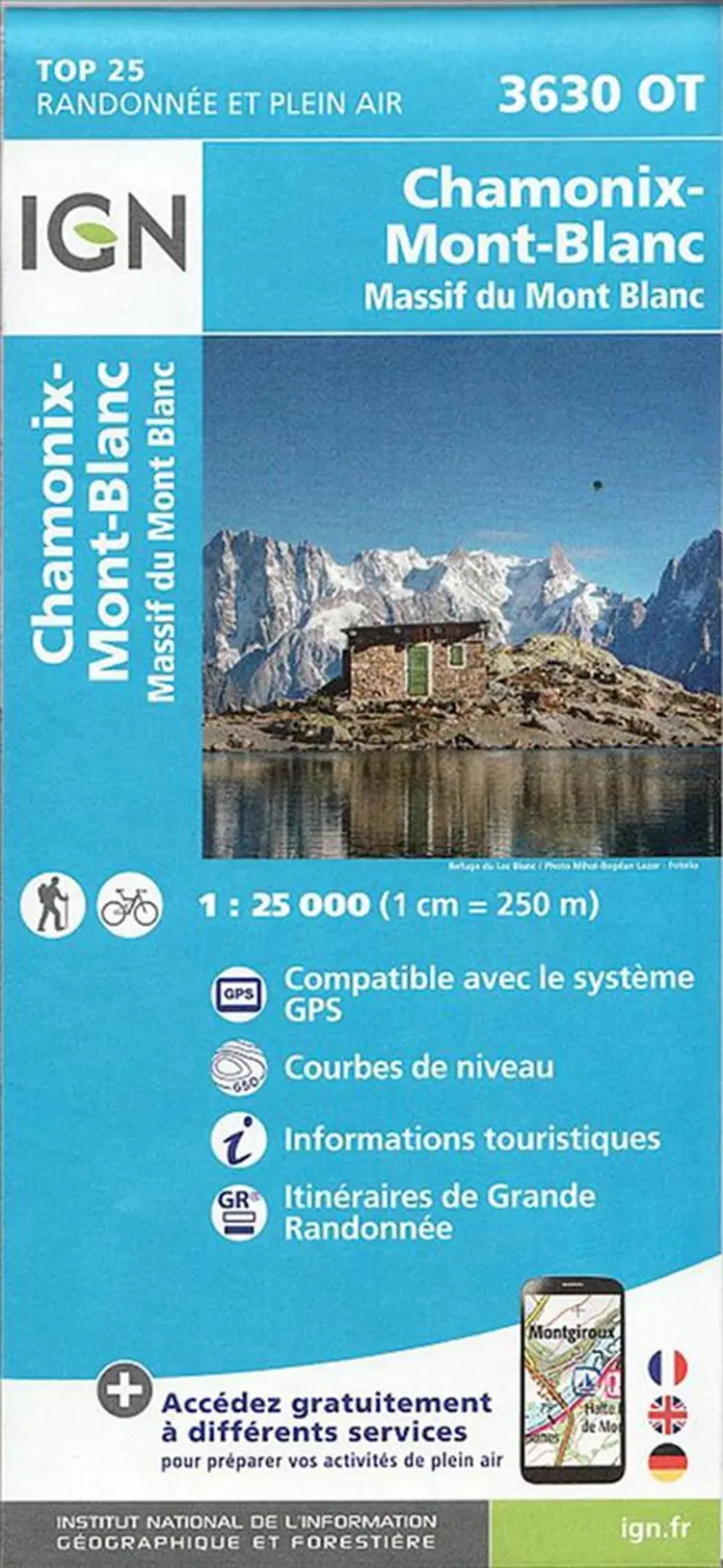 TOP25: 3630OT Chamonix - Massif du Mont Blanc af IGN