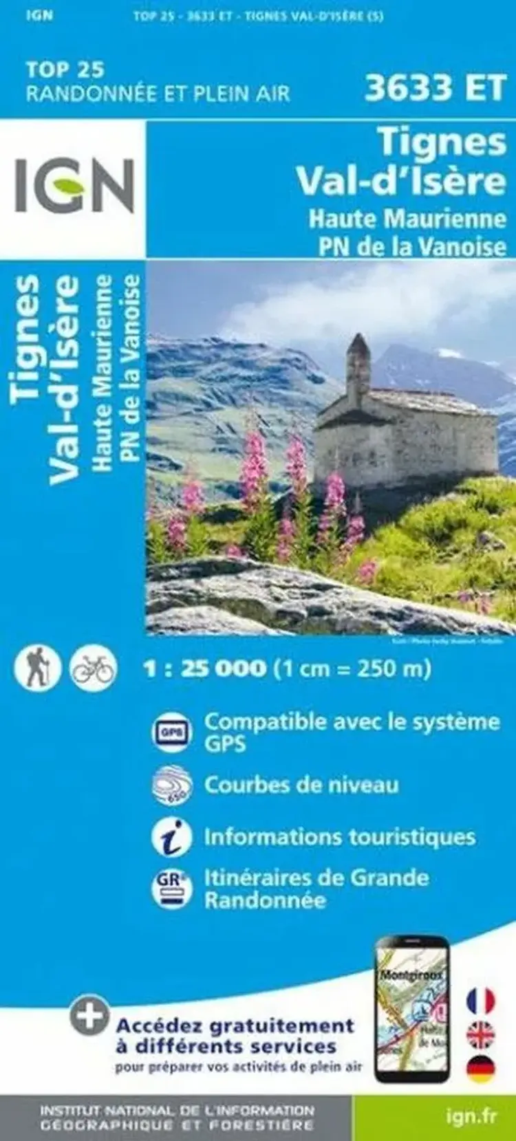 TOP25: 3633ET Tignes - Val d'Isère - Haute Maurienne af IGN