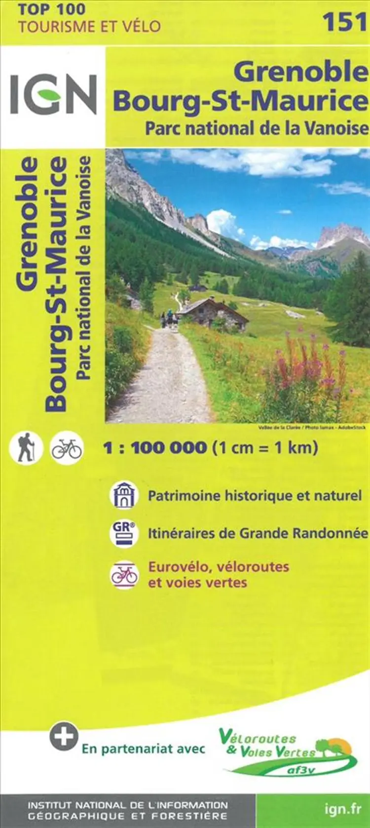 TOP100: 151 Grenoble - Bourg-St-Maurice, Parc national de la Vanoise af IGN
