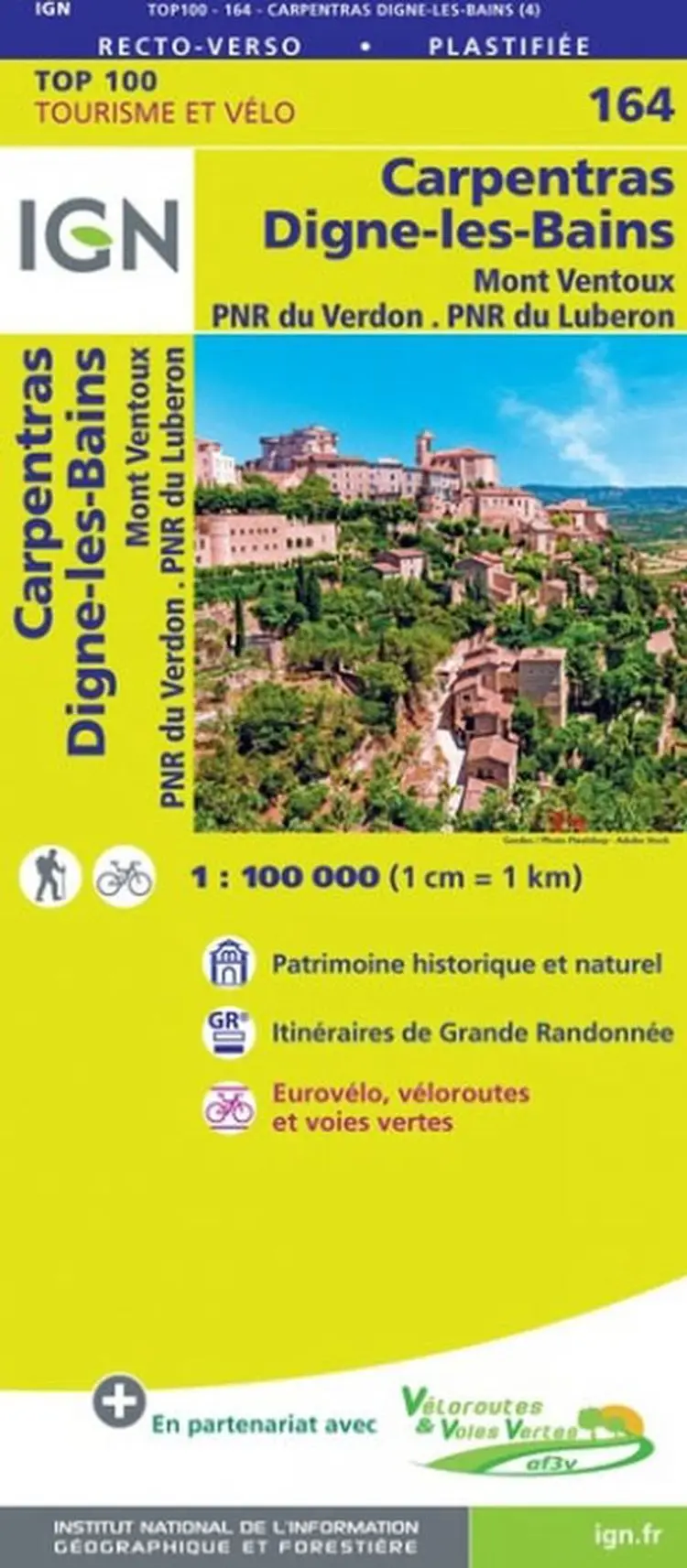 TOP100: 164 Carpentras - Digne-Les-Bains: Mont Ventoux, PNR du Verdon, PRN du Luberon - IGN af IGN