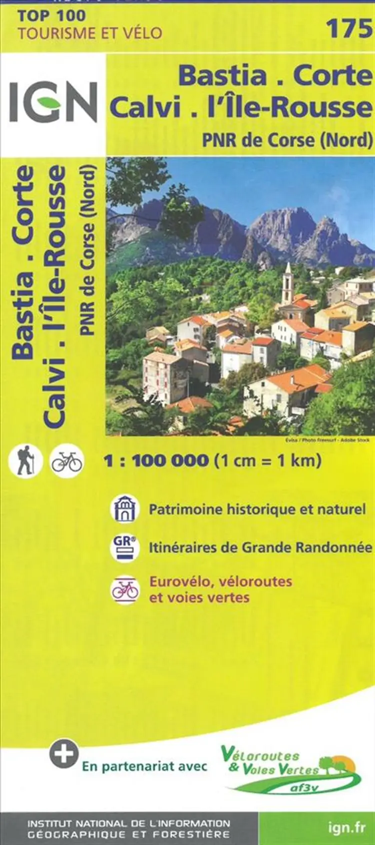 TOP100: 175 Bastia - Corte - Calvi - I'île-Rousse (Corse - Nord) af IGN