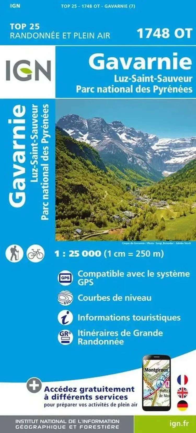 TOP25: 1748OT Gavarnie - Luz-Saint-Sauveur, Parc National des Pyrénées af IGN