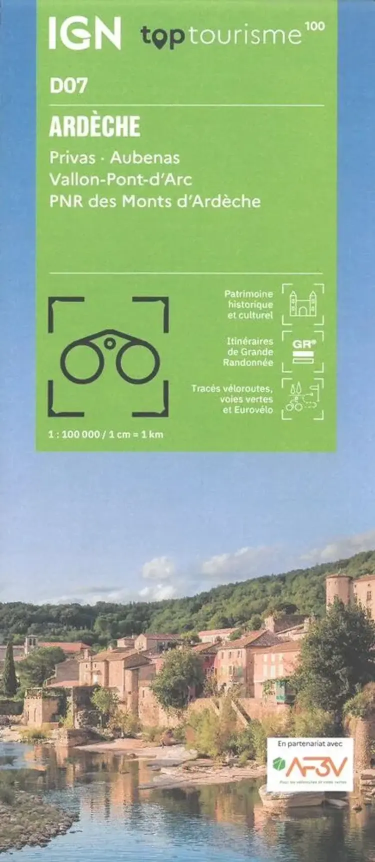 TOP100: D07: Ardeche - Privas Aubenas Vallon-Pont-d'Arc PNR des Monts d'Ardeche af IGN