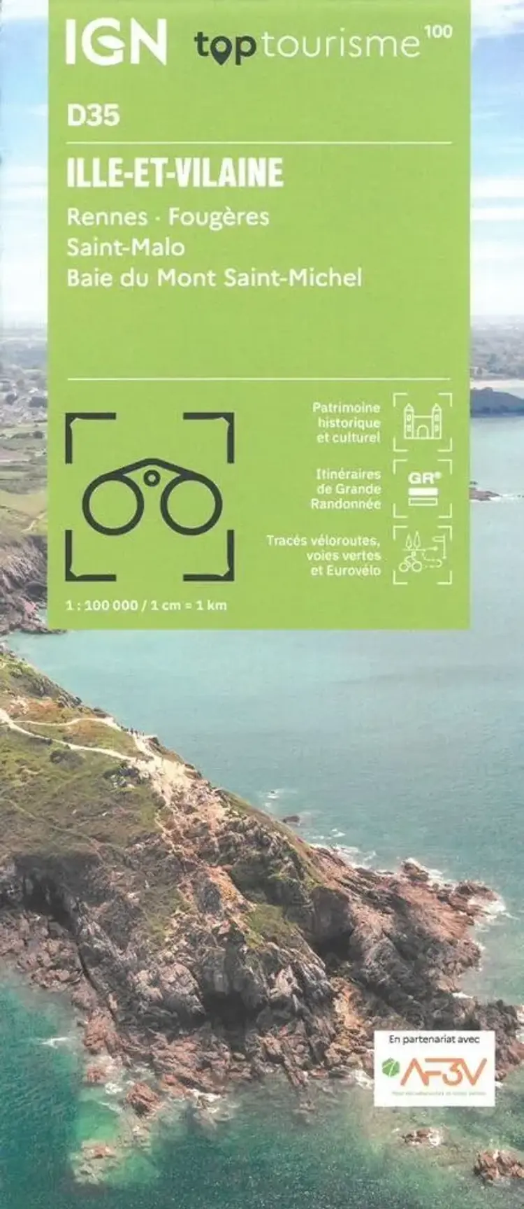 TOP100: D35: Ille-et-Vilaine - Rennes - Fougeres -Saint-Malo Baie du Mont Saint-Michel af IGN