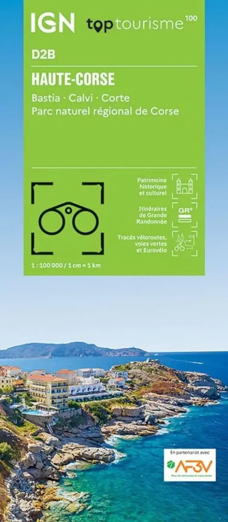 TOP100: D2B: Haute-Corse: Bastia - Calvi - Corte - Parc naturel regional de Corse af IGN