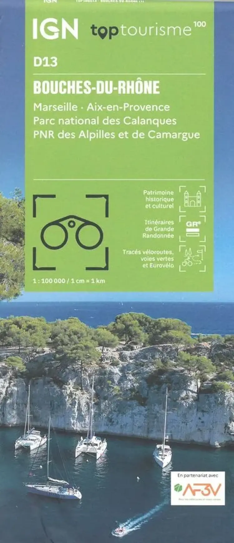 TOP100: D13: Bouches-du-Rhône - Marseille Aix-en-Provence - Parc national des Calanques PNR des Alpilles et de Camargue af IGN