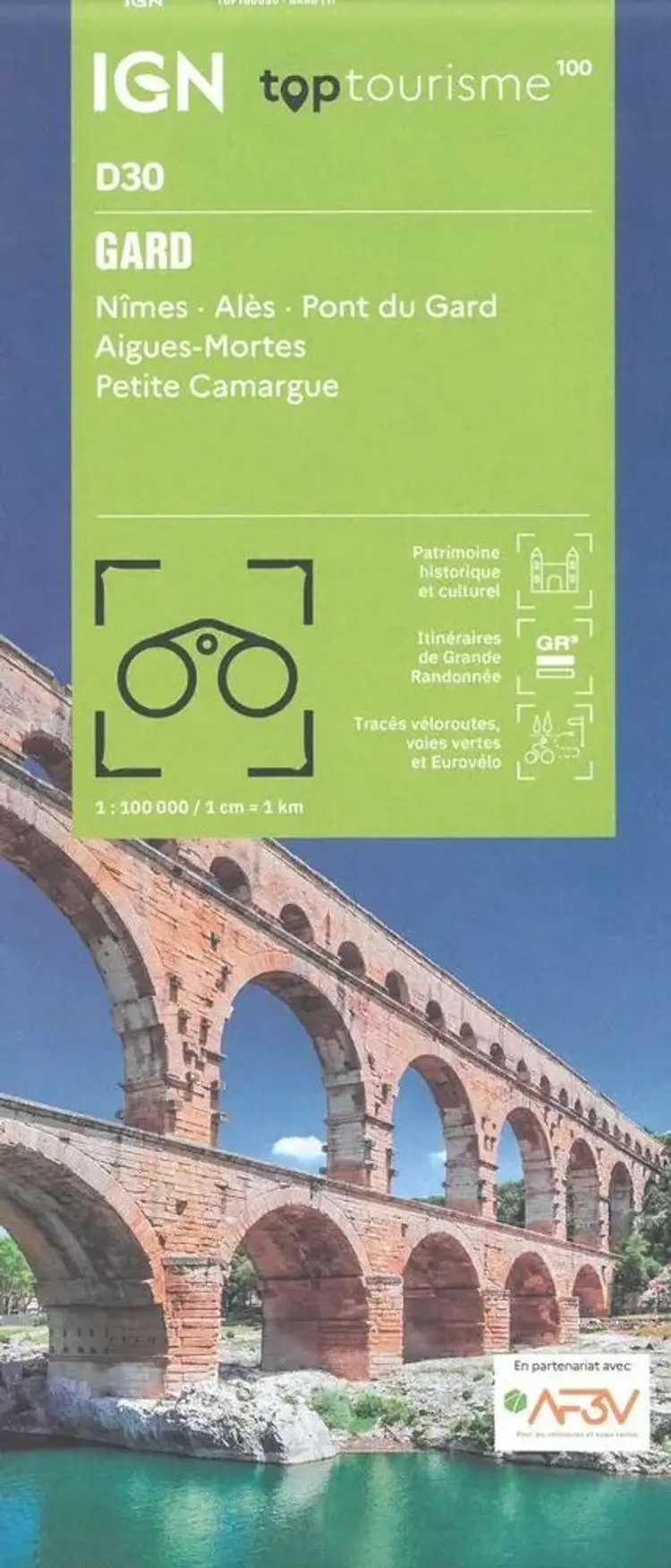 TOP100: D30: Gard - Nimes Ales Pont du Gard Aigues-Mortes Petite Camargue af IGN