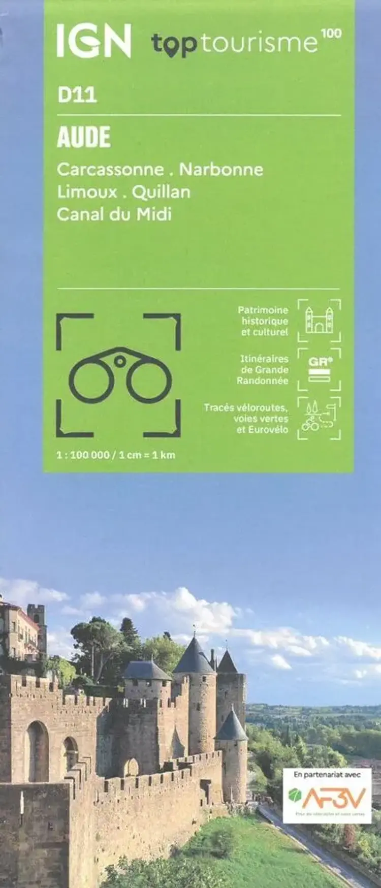 TOP100: D11: Aude - Carcassonne Narbonne Limoux Quillan Canal du Midi af IGN