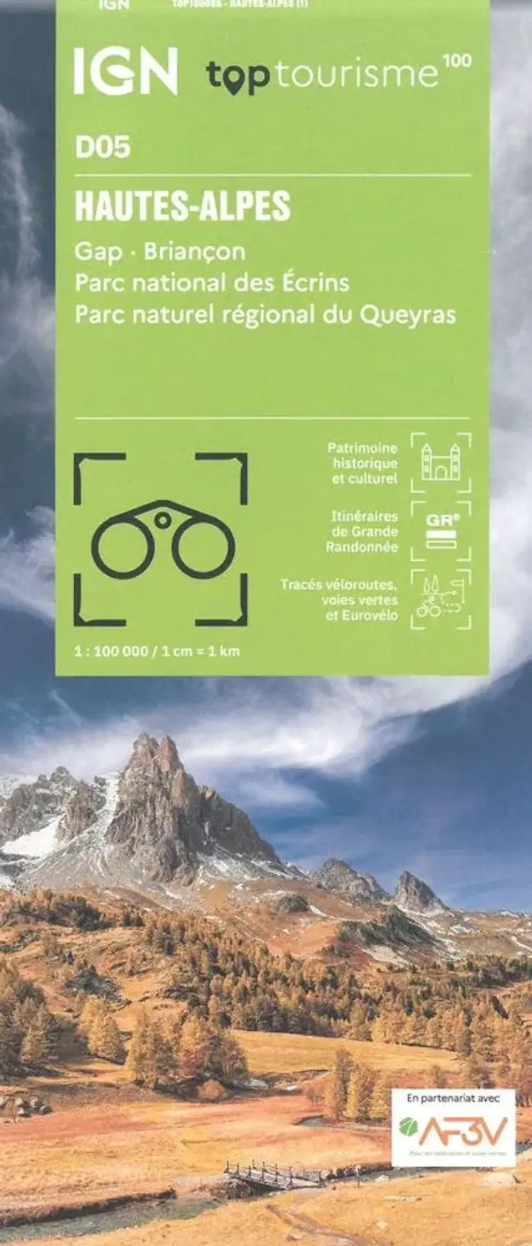 TOP100: D05: Hautes-Alpes - Gap Briancon Parc National de Ecrins Parc naturel regional du Queyras af IGN