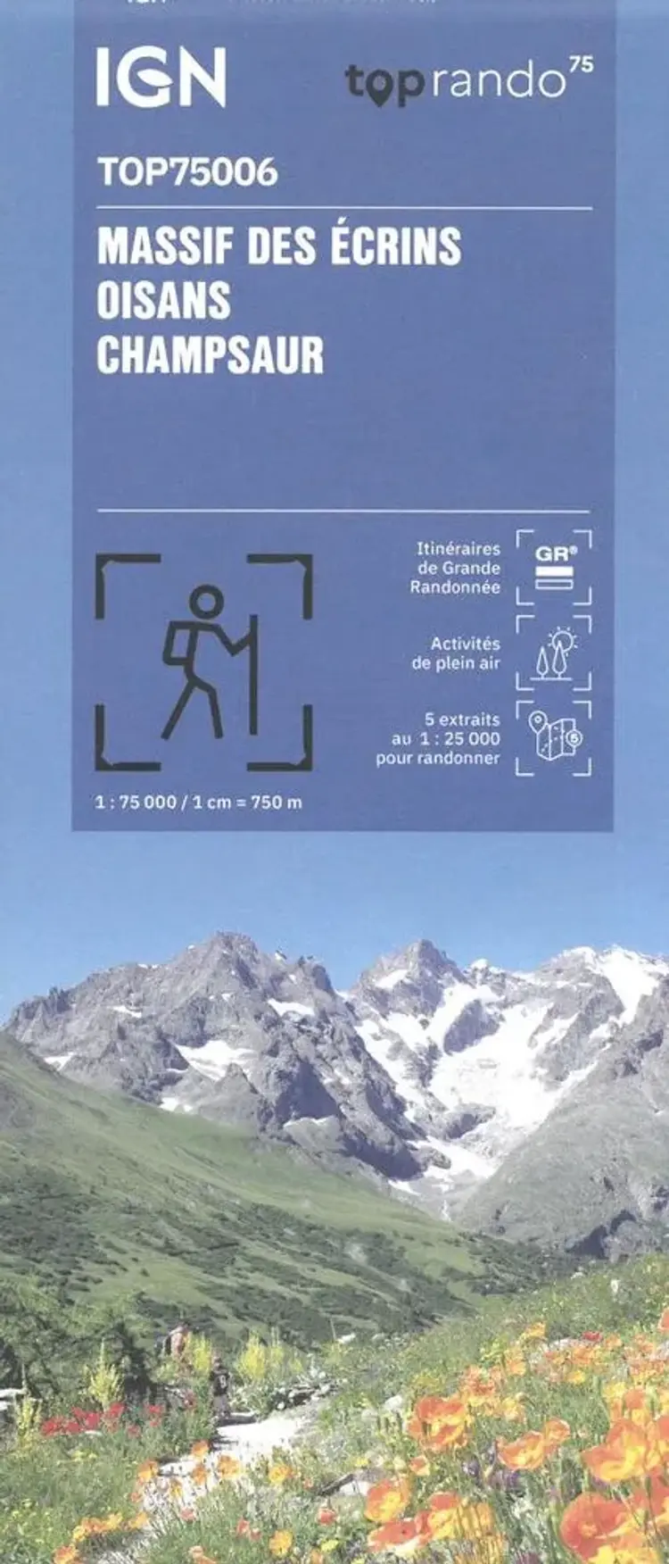 TOP75: 75006 Massif des Ecrins - Oisans - Champsaur af IGN