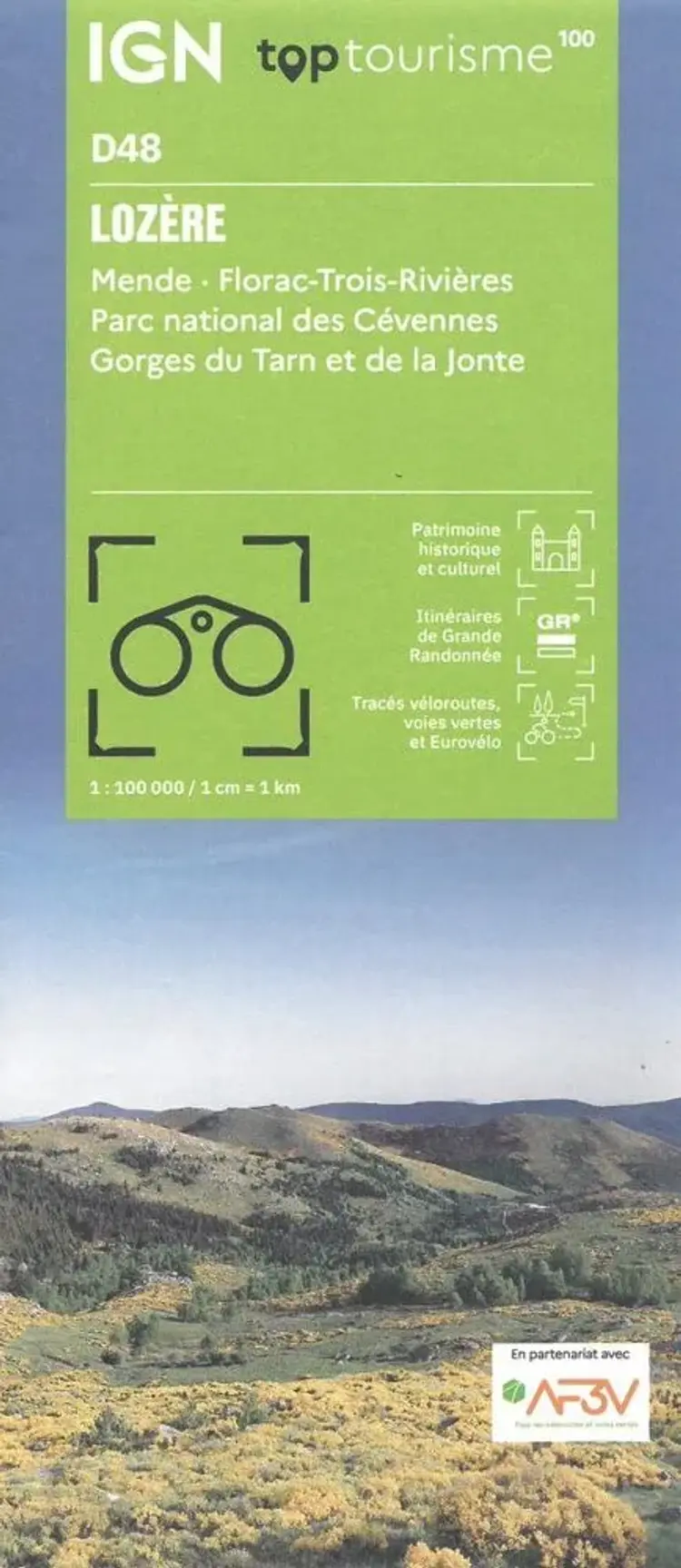 TOP100: D48: Lozère - Mende - Florac-Trois-Rivieres Parc national des Cevennes Gorges du Tarn et de la Jonte af IGN