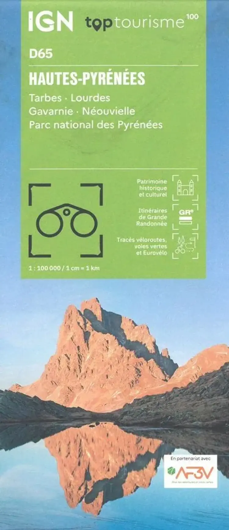 TOP100: D65: Hautes-Pyrenees - Tarbes Lourdes Gavarnie Neouvielle Parc national des Pyrenees af IGN