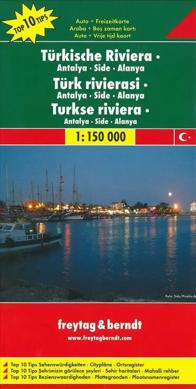 Türkische Riviera - Turkish Riviera: Antalya - Side - Alanya, Freytag & Berndt Road + Leisure Map af Freytag