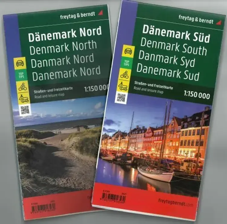 Danmark bil- og cykelkort af Freytag