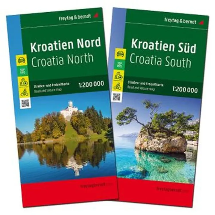Croatia North - Croatia South, Freytag Road & Cycle Route Set af Freytag