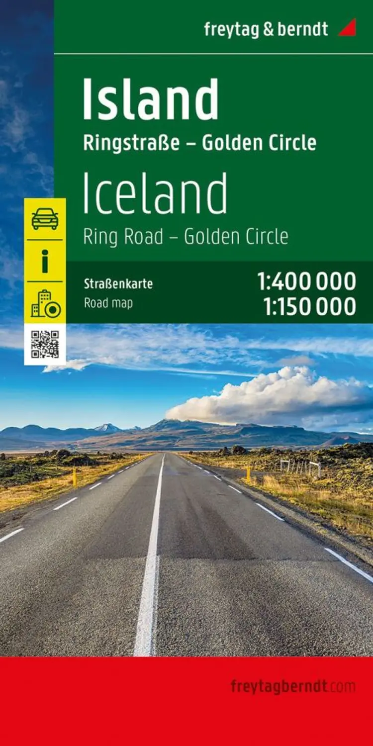 Island - Iceland Ring Road - Golden Circle Road Map af Freytag
