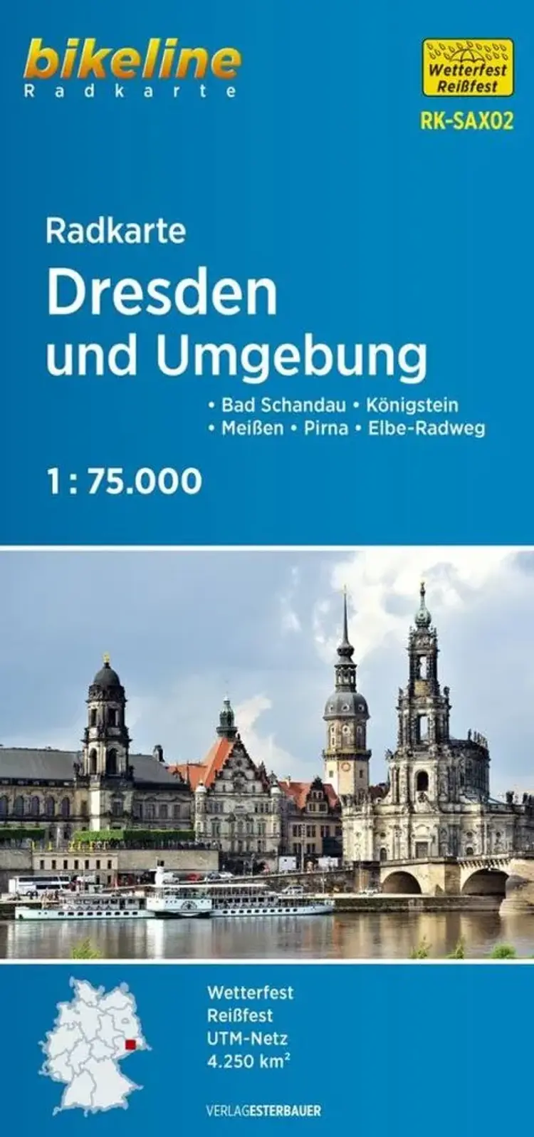 Dresden und Umgebung Radkarte - Dresden and surroundings cycling map af Esterbauer