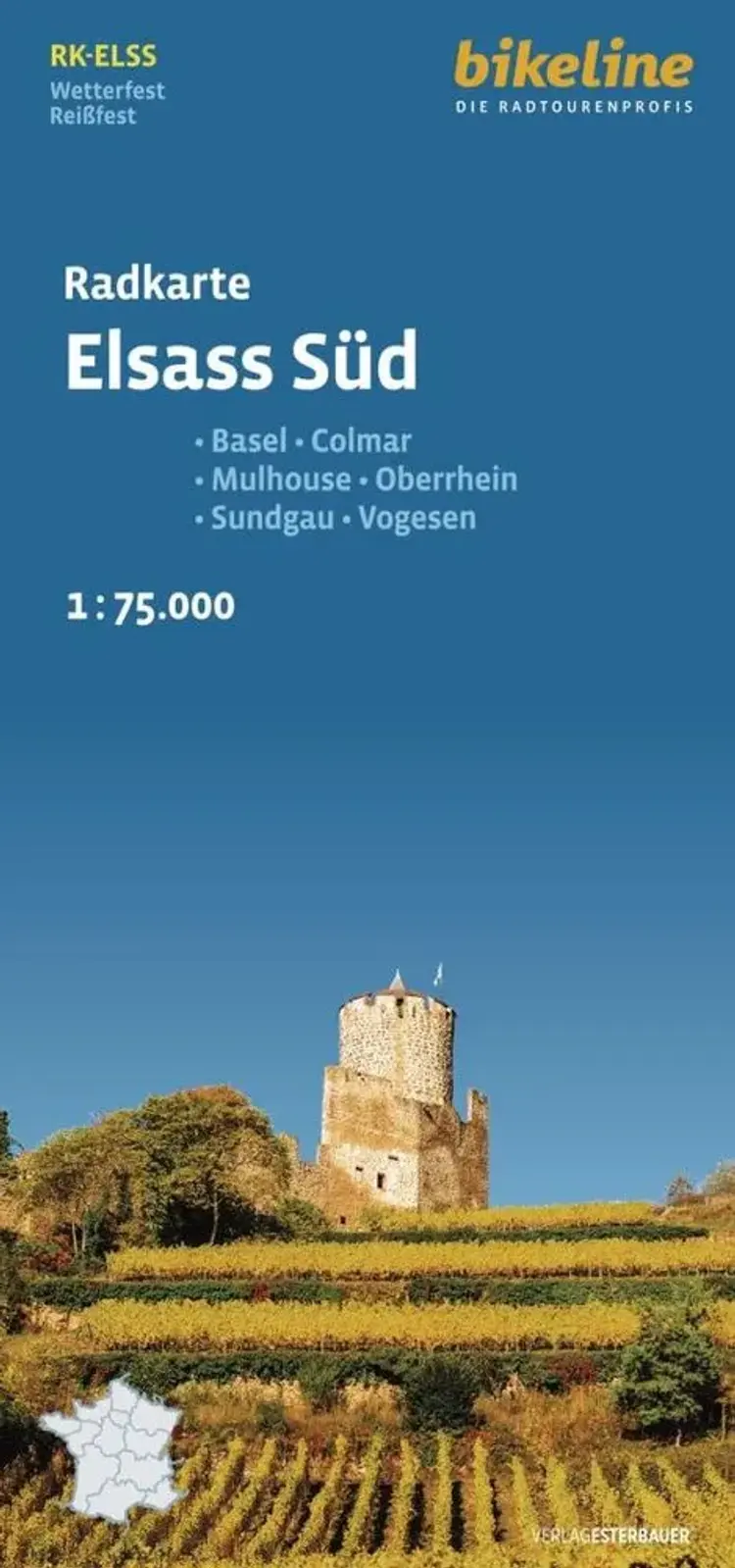 Elsass Süd, Radkarte: Basel, Colmar, Mulhouse, Oberrhein, Sundgau, Vogesen - Basel, Colmar, Mulhouse, Oberrhein, Sundgau, Vogesen, Esterbauer af Esterbauer