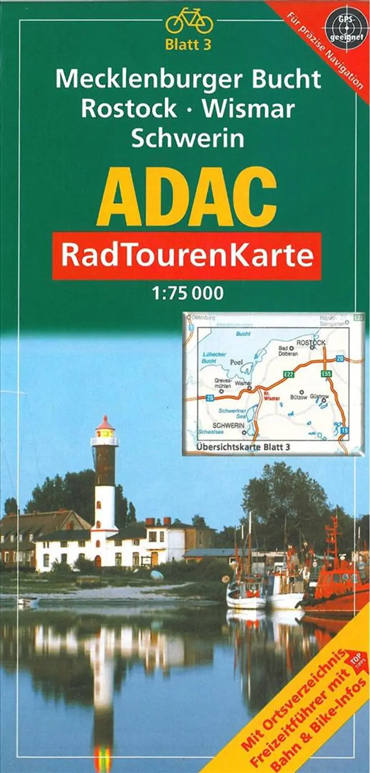 Mecklenburger bucht, rostock, Wismar, schwerin, adac radtourenkarte deutschland bl. 3
