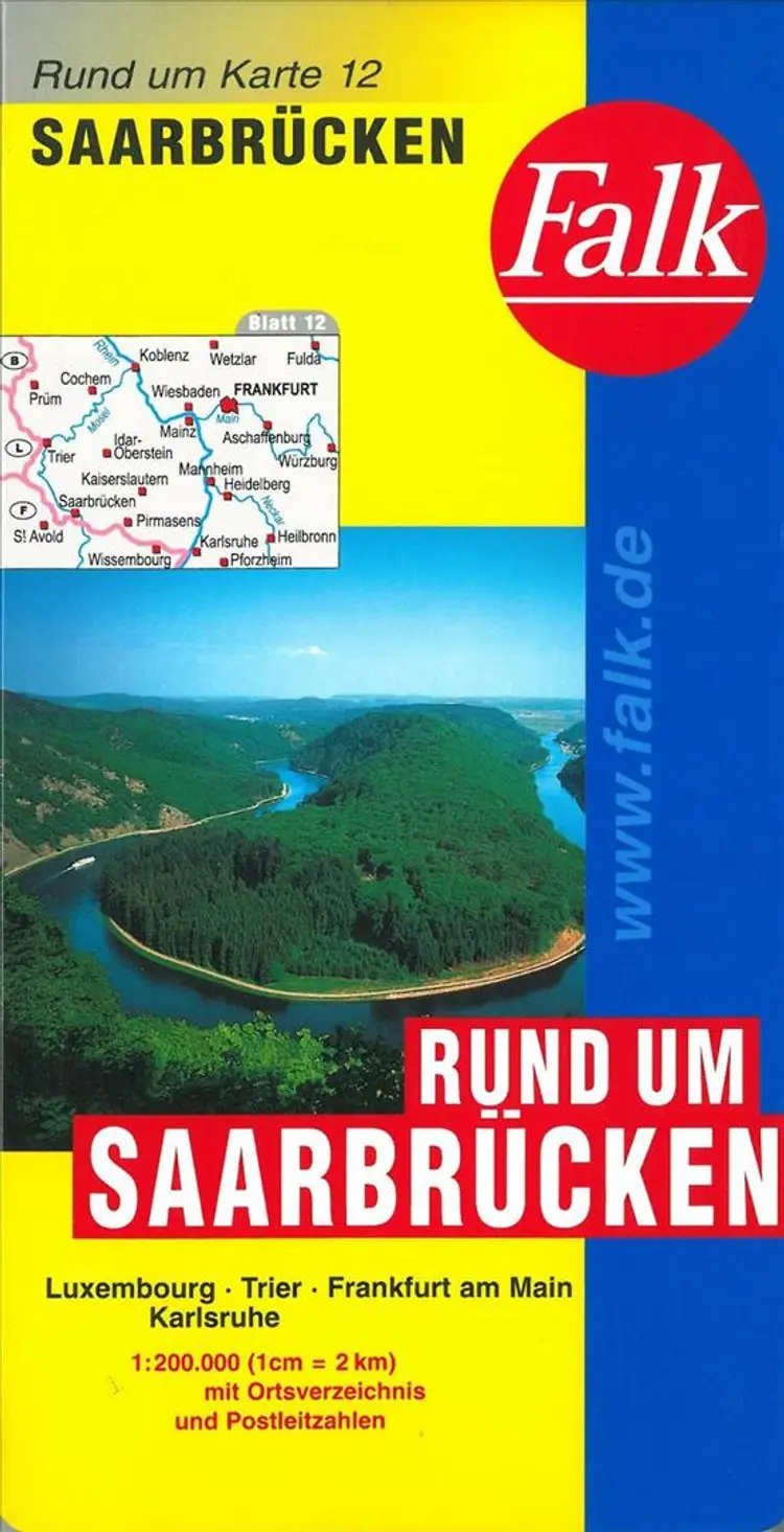 Falk Deutschland Blad 12: Rund um Saarbrücken
