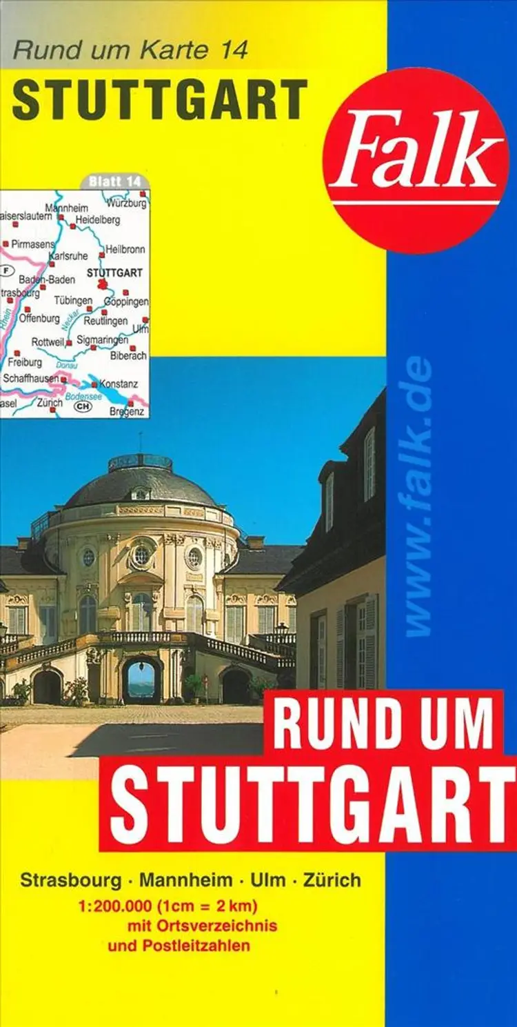 Falk Deutschland Blad 14: Rund um Stuttgart