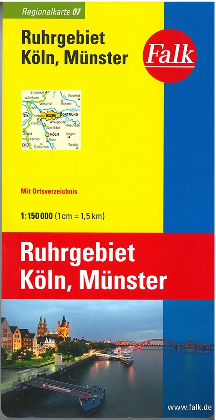 Falk Regionalkarten Deutschland Blad 7: Ruhrgebiet, Köln, Münster