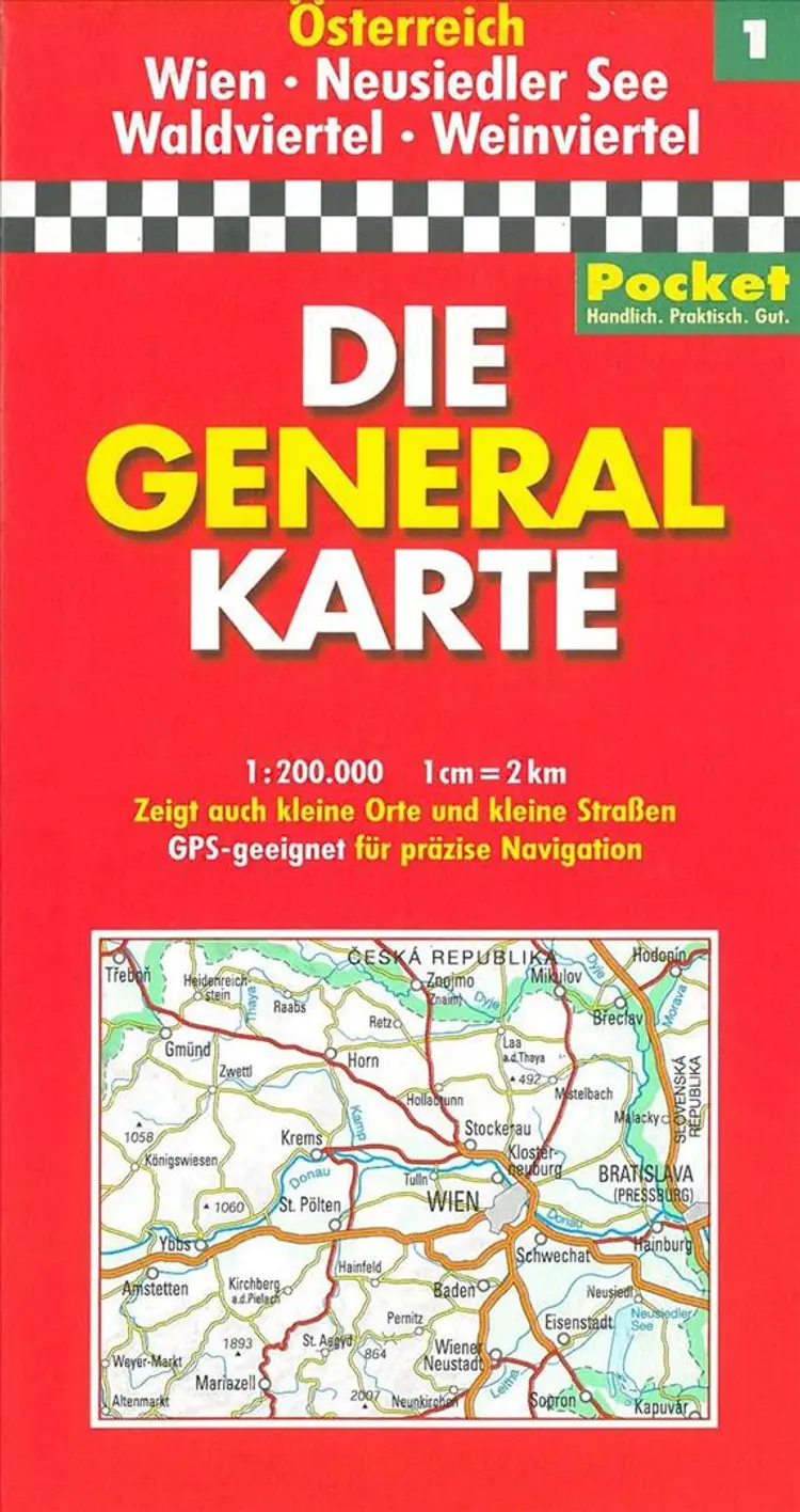 Österreich Generalkarte Blad 1: Wien, Neusiedler See, Waldviertel, Weinviertel