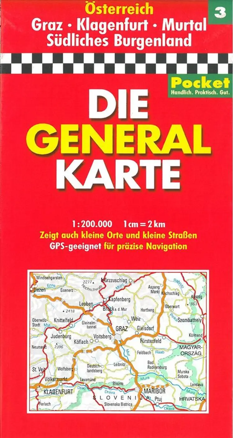 Österreich Generalkarte Blad 3: Graz, Klagenfurt, Murtal, Südliches Burgenland