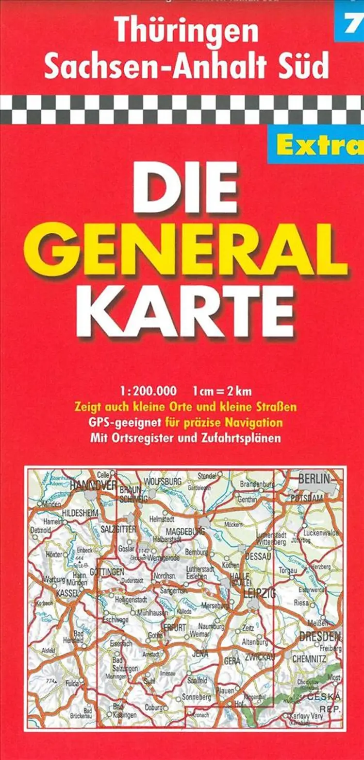 Deutschland Generalkarte Extra Blad 7: Thüringen, Sachsen-Anhalt süd