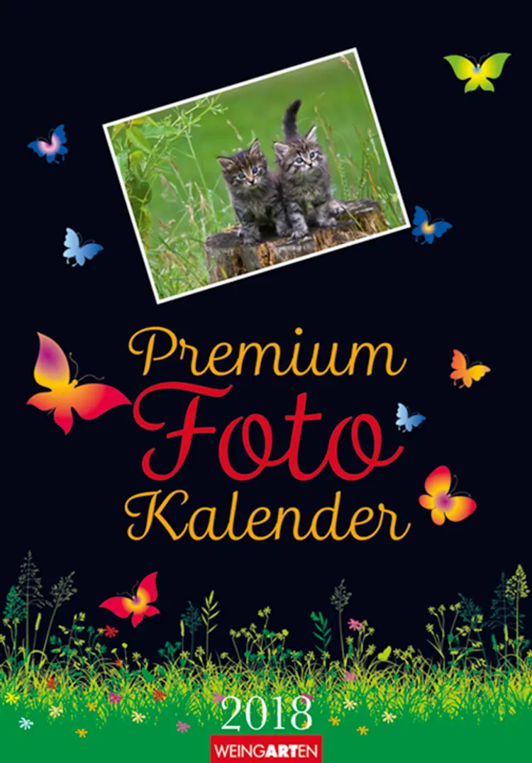 Foto Kalender Wiese black 2018