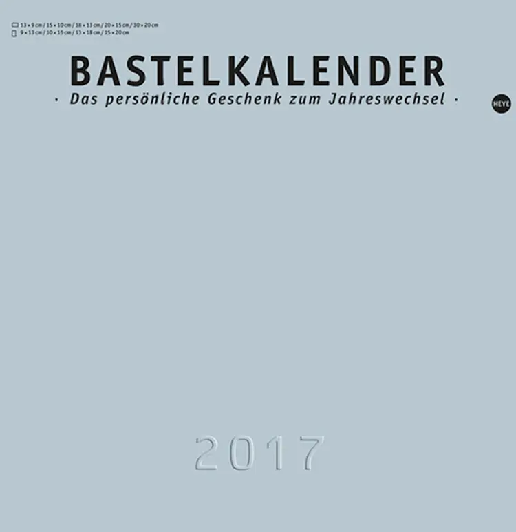 Bastelkalender 17 silber groß 2017